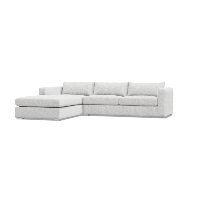 Chaise Sectional, Cream Polyester