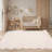 Machine Washable Rug Modern Scalloped Rug Non Slip, Neutral Indoor Carpet, Soft Non Shedding Floor Covering, Low Pile Thin Foldable Printed Mats for Living Room Bedroom Nursery-1890556605