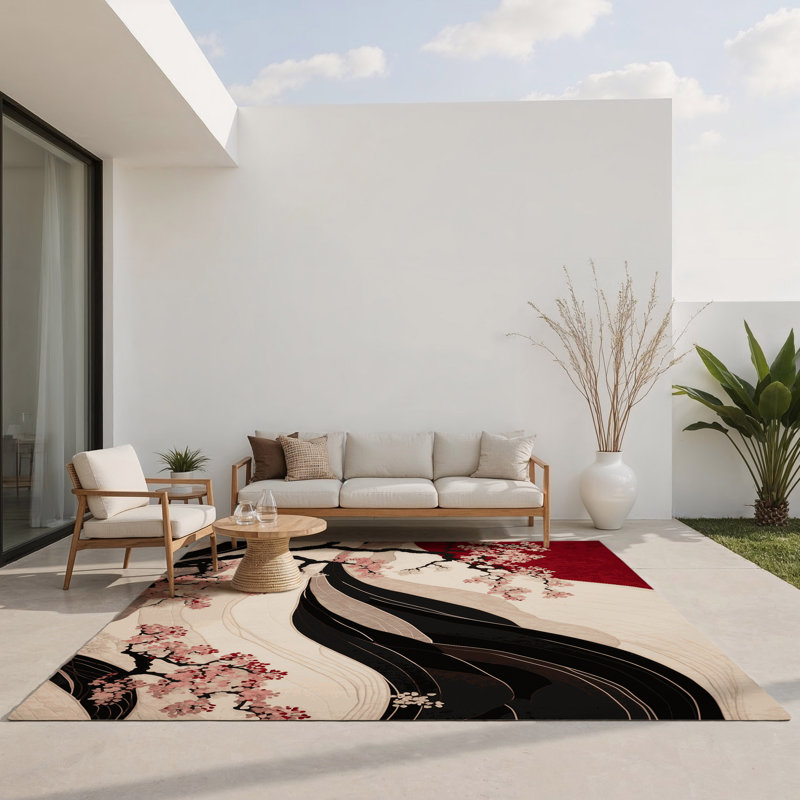 Dawn Bloom Indoor And Outdoor Area Rug, Rectangle 8' x 10'