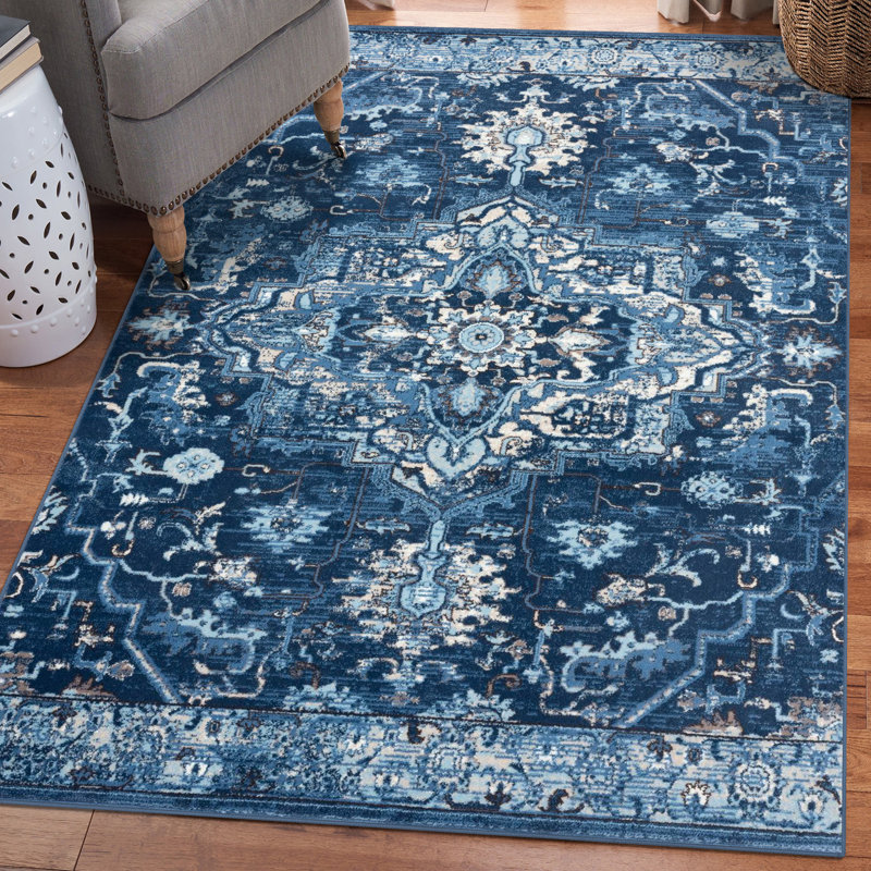 Tapis oriental bleu Eastville, Rectangle 5 pi x 7 pi
