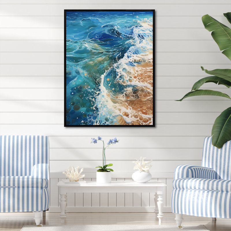 Whiteley Beach, Oceanic Rhythms, impression sur toile, H 32 po x l 24 po x P 1 po, Cadre flottant noir