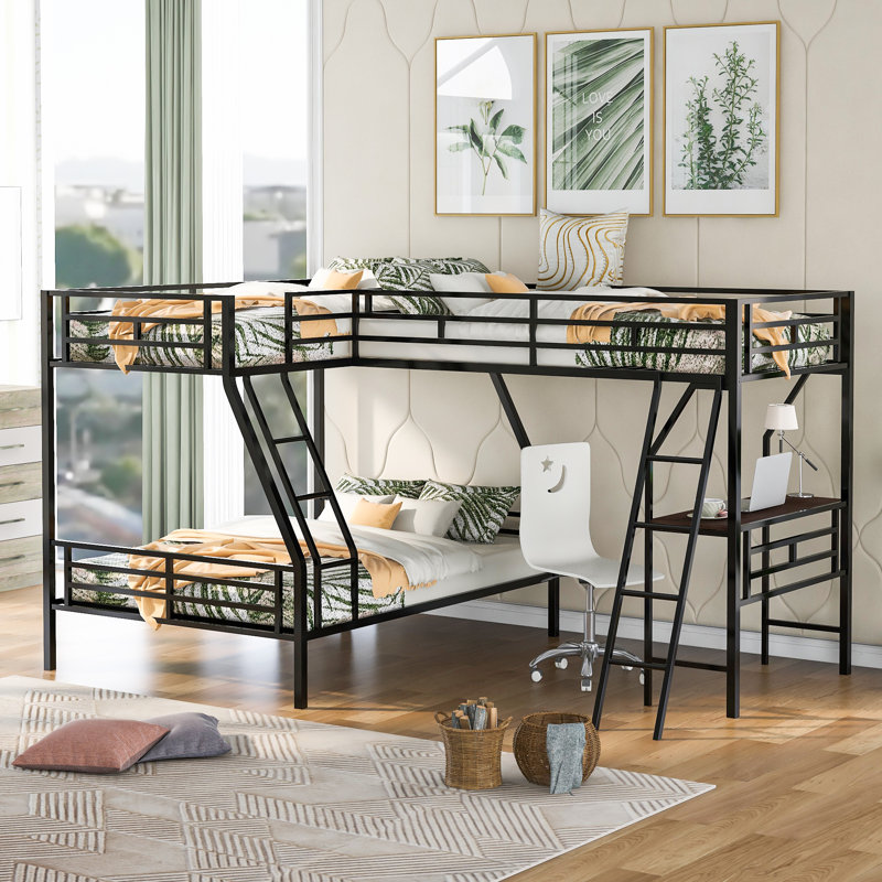 Alemanno Kids Bunk Bed, Twin over Twin