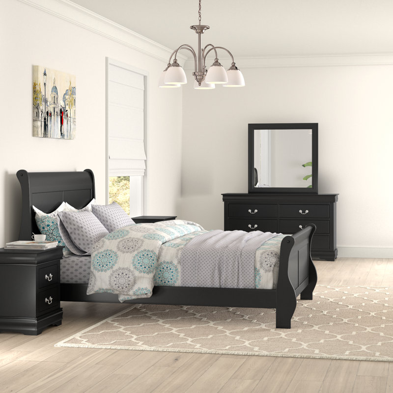 Aberdeen 5-Piece Bedroom Set, King, White, 5 Pcs: Bed, 2 Nightstands, Dresser, Mirror