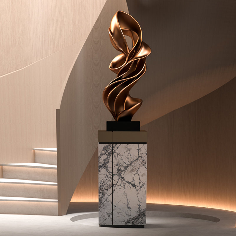Sleek Curve Art Statue, 33.5" H x 14.6" W x 11.8" D