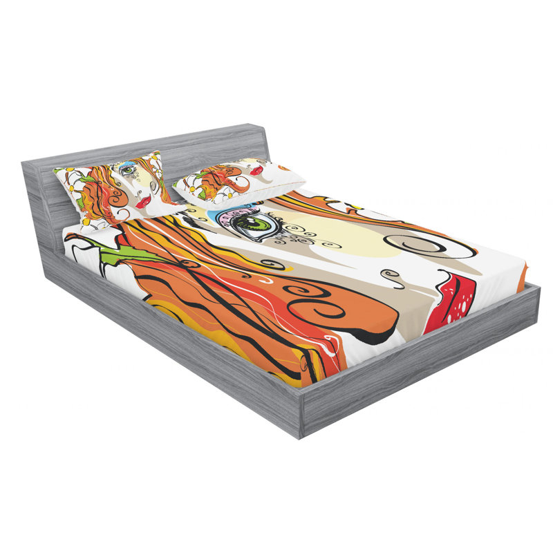 Microfiber Sheet Set, Queen Sheet Set with Fitted Sheet