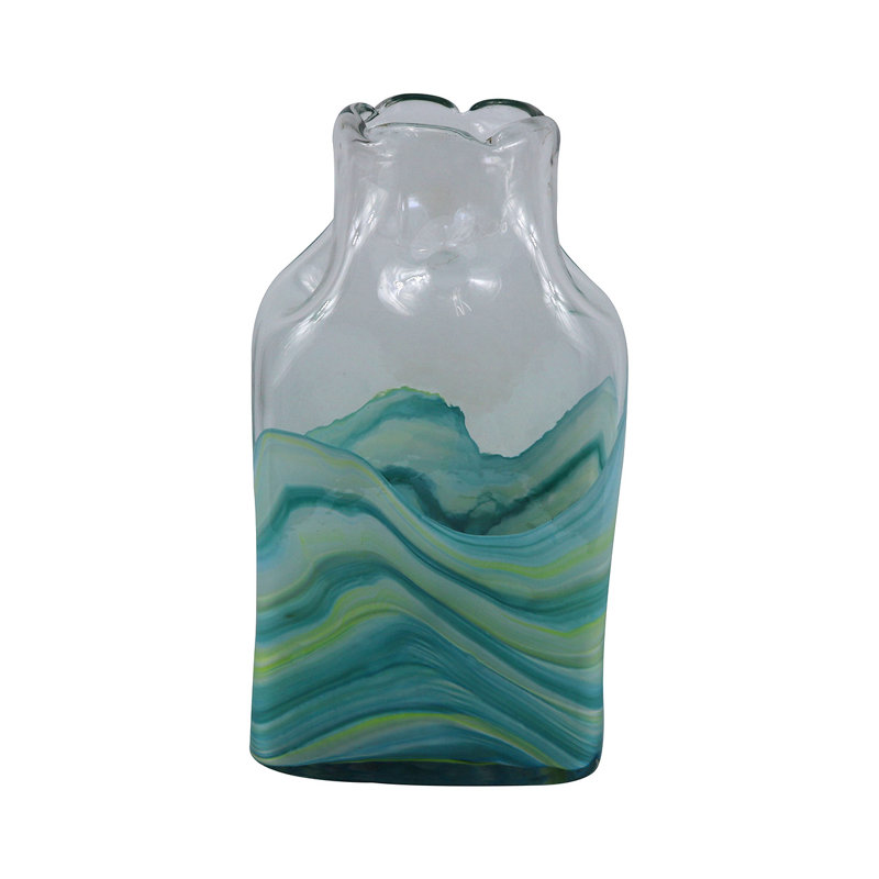 Elegant Glass Vase for the Living Room, Handmade Chic Decorative Vase, 34" H x 18" W x 9.5" D