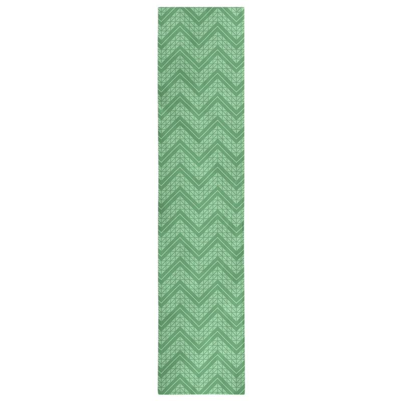 Stephenie Classic Hand Drawn Chevron Table Runner, 16" x 90", Army Green