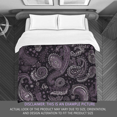 Botanical Gray/Purple Microfiber Comforter