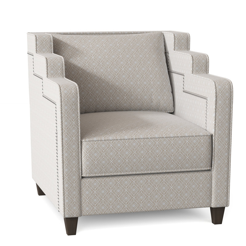Abbey Armchair, Gigi Platinum, Brown Mahogany
