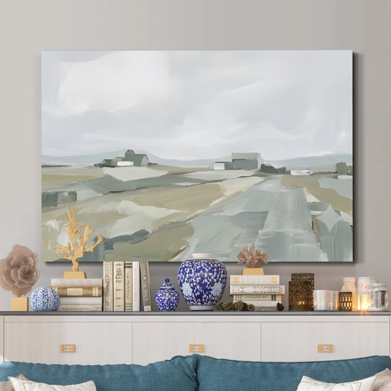 Art abstrait sur toile encadrée «Abstract Landscape Landscape»