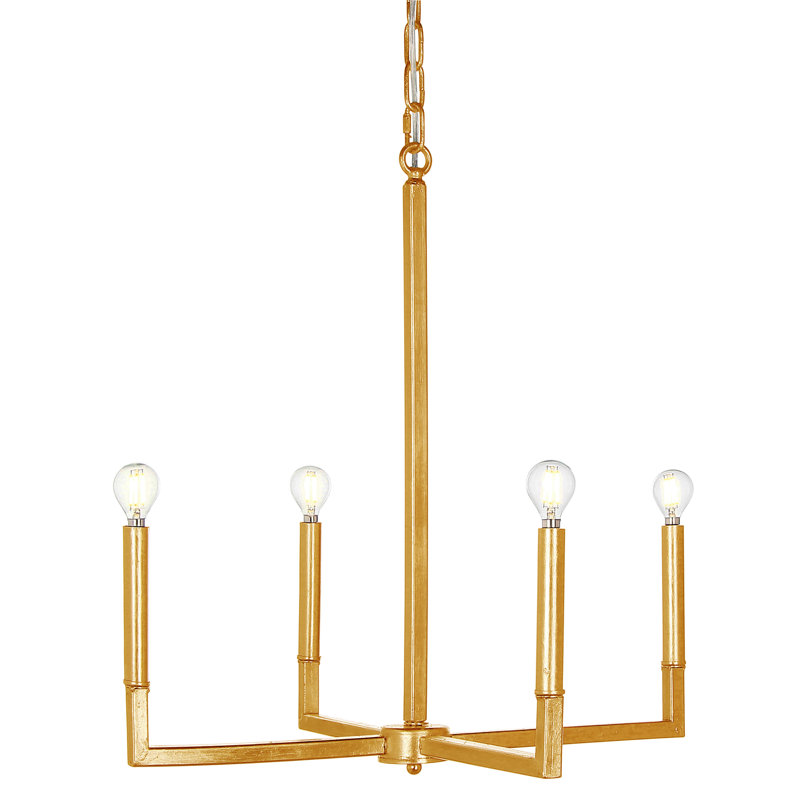 Modern Chandelier, Gold Leaf