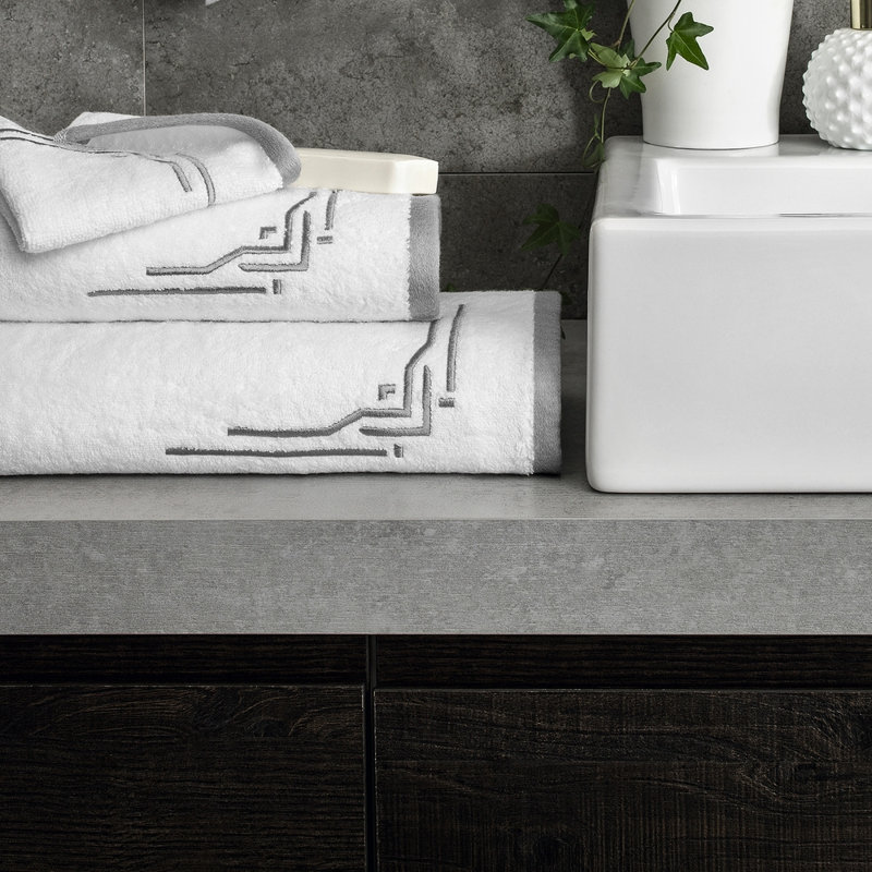 100% Cotton Midweight Hand Towel, Gray