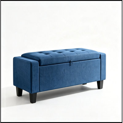 Tufted Storage Stephaine with Wooden Legs