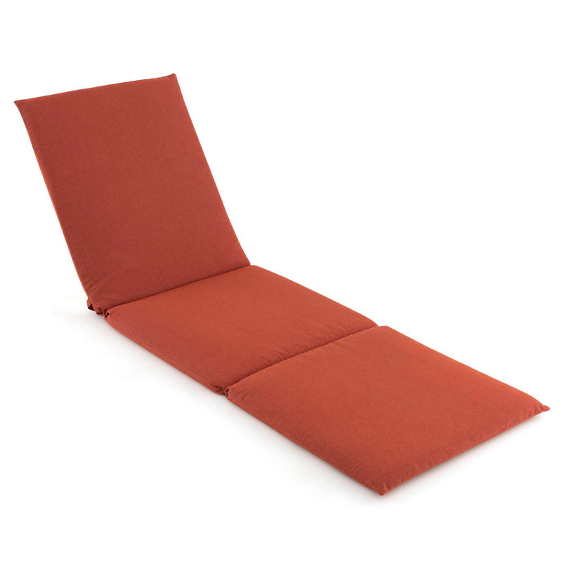 1 Pcs Outdoor Chaise Lounge Cushion With Hook & Loop Fastener Fixing Straps Patio, Orange