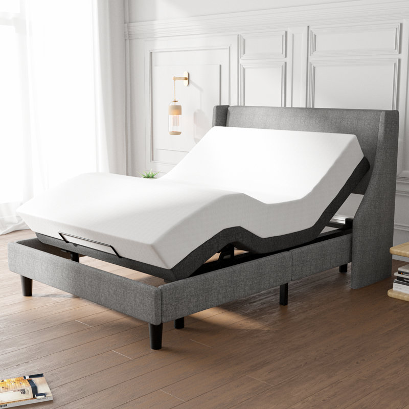 Lit réglable Channahon avec télécommande sans fil, Grand lit