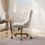 Fauteuil de bureau moderne capitonné en velours capitonné à boutons, fauteuil de bureau pivotant sans accoudoirs-118665633
