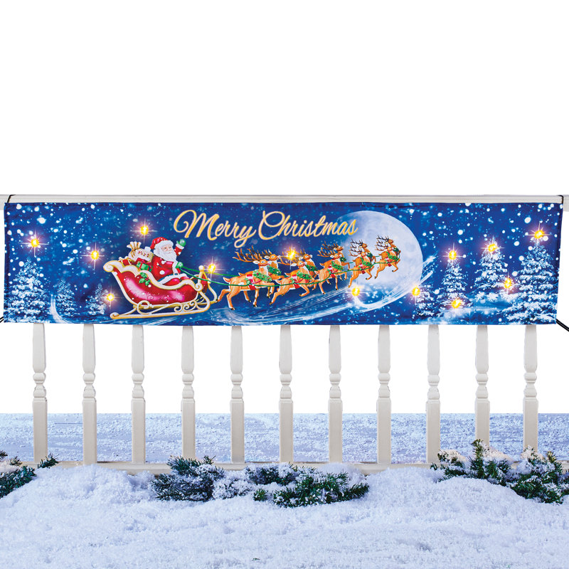 Bannière lumineuse de traîneau du Père Noël