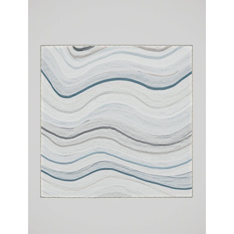 Equan Washable Abstract Indoor Rug, Round 3'