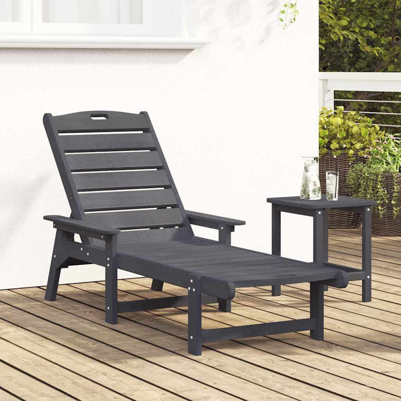 Sun Lounger HDPE, Light Grey