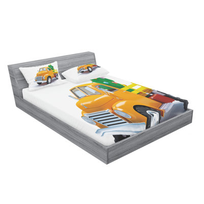 Truck and Treewith Star Topper Old Farm Vehicle Sheet Set -  Ambesonne, bswpil_24127_full