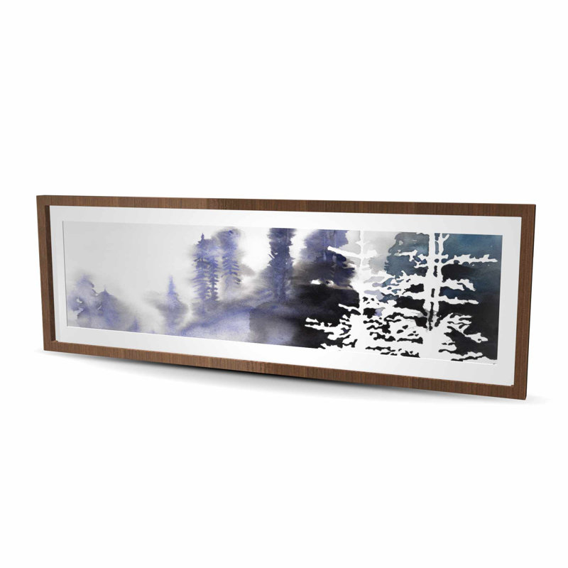Silhouette of a Forest - Blue, reproduction d'art encadrée