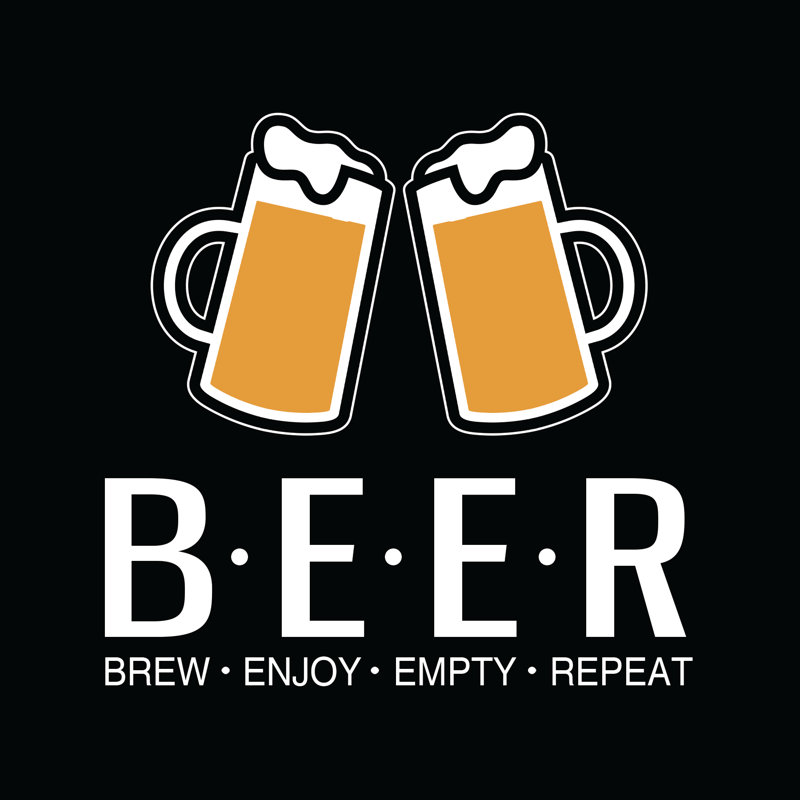 Beer Brew Enjoy Empty Repeat 2 - Wrapped Canvas Print, 122cm H x 122cm W x 3.8cm D