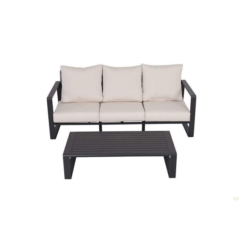 Three-Seat Sofa + Rectangular Coffee Table, Cushions