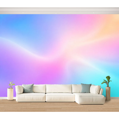 Wall Mural Peel and Stick Wallpaper Holographic iridescent colorful rainbow foil abstract Beautiful Self-Adhesive Removable Contact Paper Wall Decor for Living Room Bedroom 100"H x 144"W