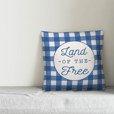  Land of the Free Buffalo Check Throw Pillow Cover