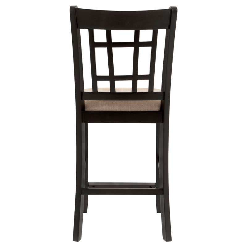 Georgenia Upholstered Side Chair, Beige/Espresso Brown