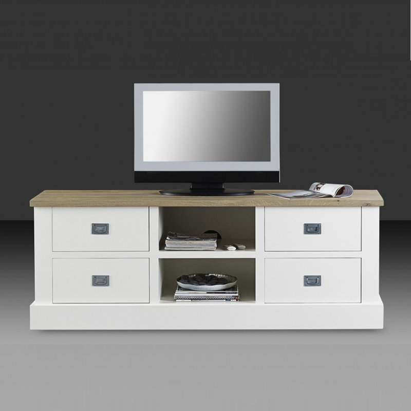 Nash TV Stand for TVs up to 55", White/Oak