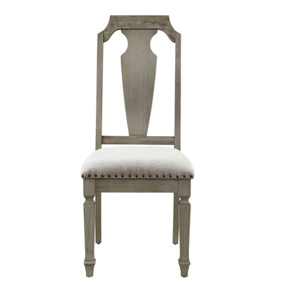 Rustic Side Chairs (2pcs) - Beige Linen, Weathered Oak Flair Chair Hue