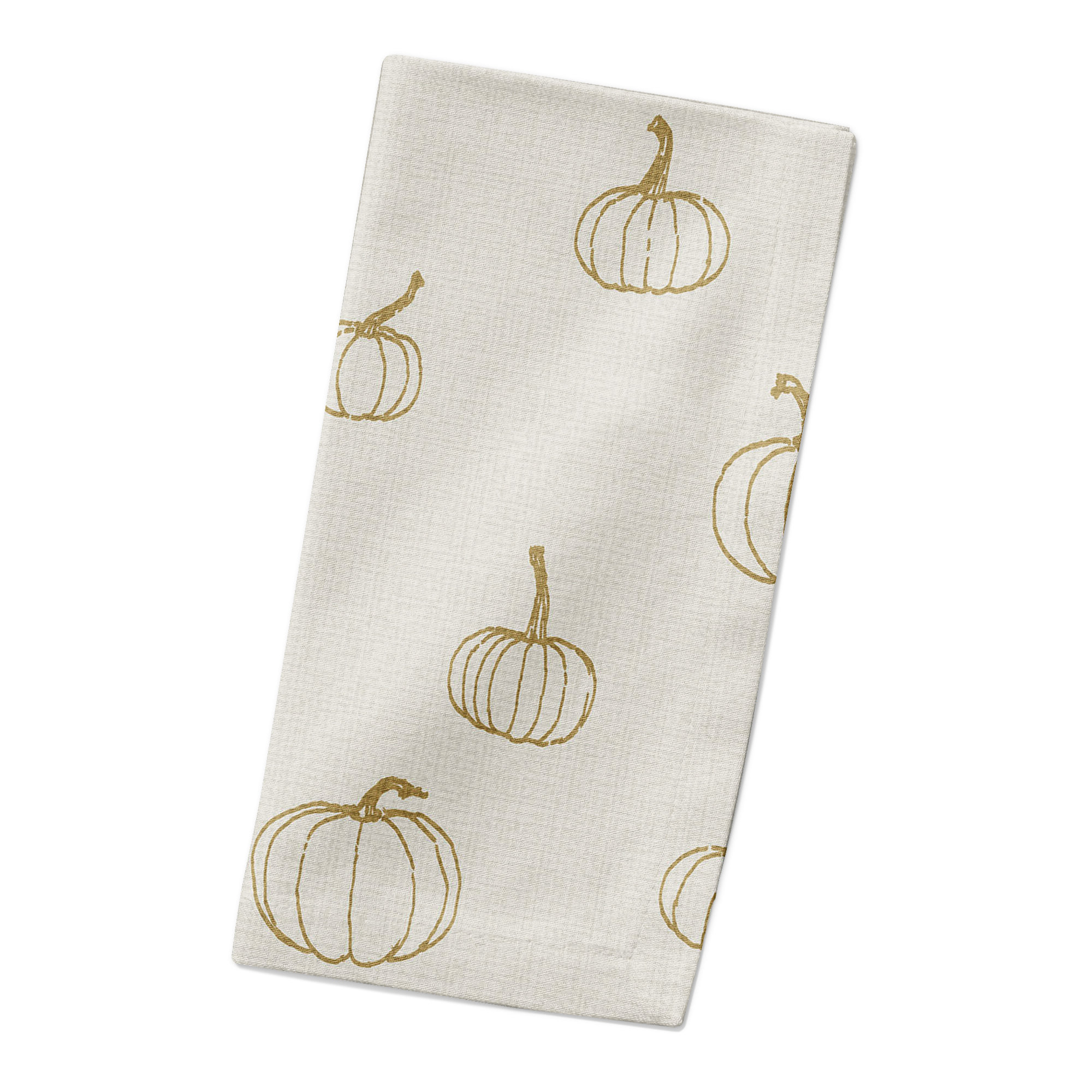Mini Pumpkin 10" Cotton Napkin, Mustard Yellow