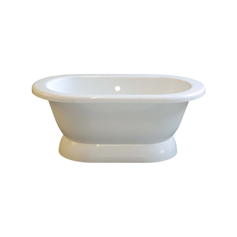 The Sonoma 60 in. Double Ended Pedestal Acrylic Tub without Faucet Holes by Strom Living