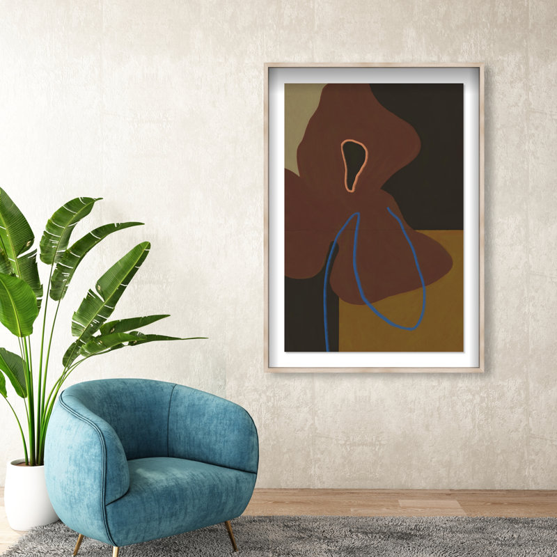 Moody Flowers II Print by Oliver Gal, 55.5" H x 37.5" W, Natural Oak Shadowbox