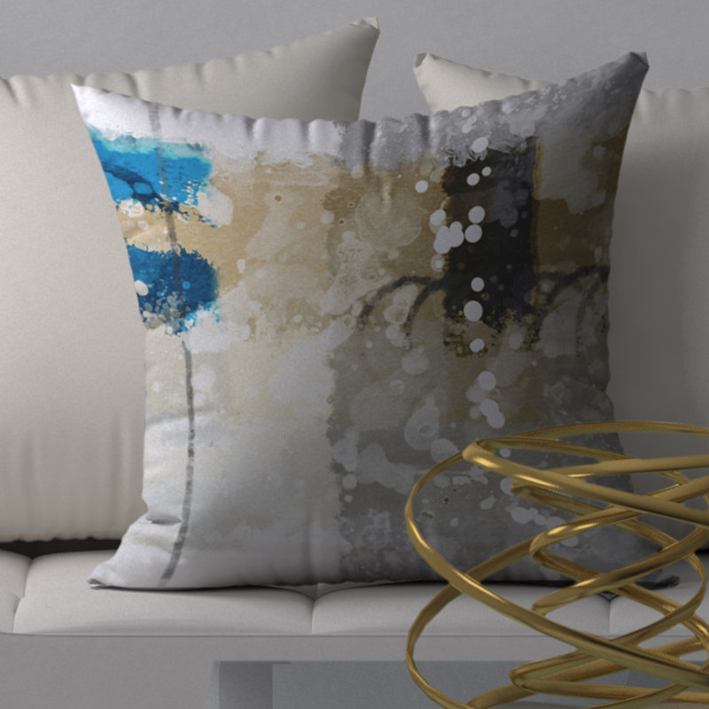 Abstract Reversible Throw Pillow, 18" x 18"