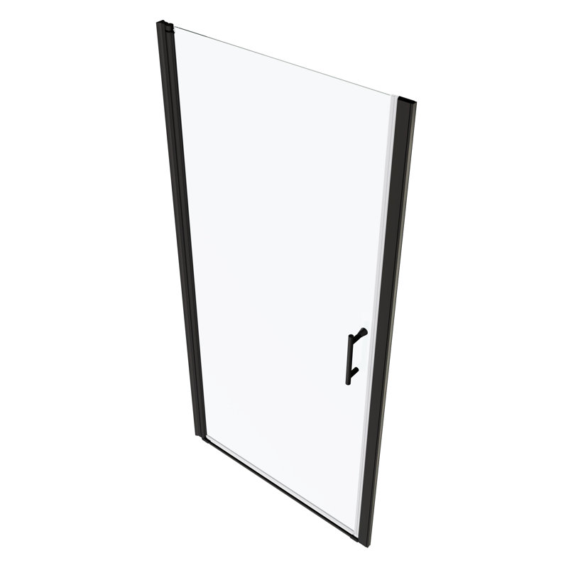 Matted Black Shower Door With Universal Pivot - 1/4" Tempered Glass, 1 3/8" Adjustable, Good Leak Performance, Easy Installation Procedure And Leak, To Install