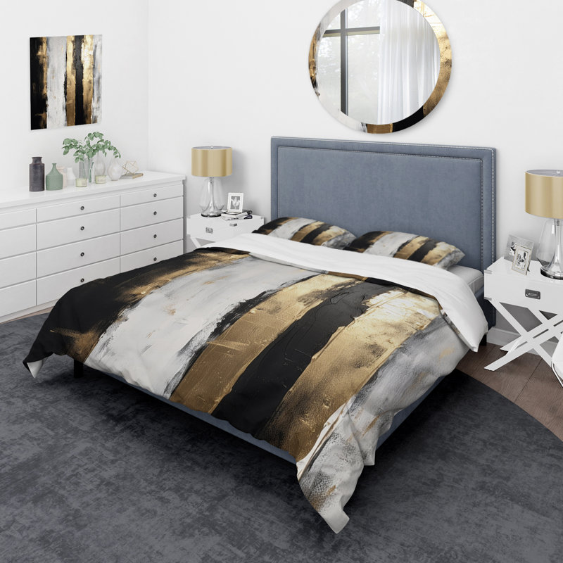Literie , Housse de couette pour grand lit et 2 taies décor