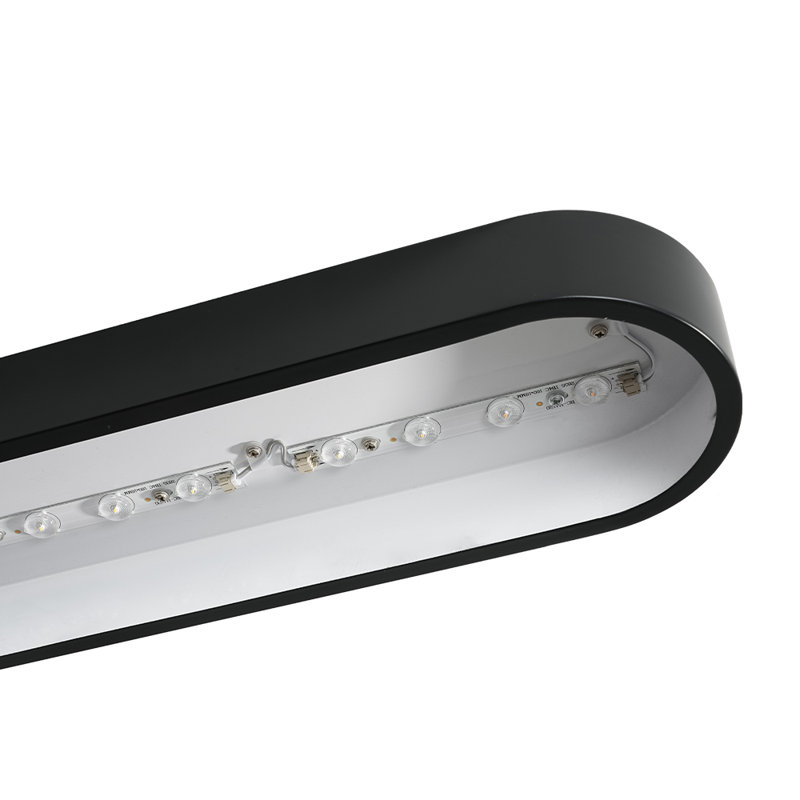Plafonnier encastré simple ovale 31,5 po Minimalist, Noir