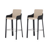 Modern And Simple Saddle Leather Armrest And Backrest Bar Stools