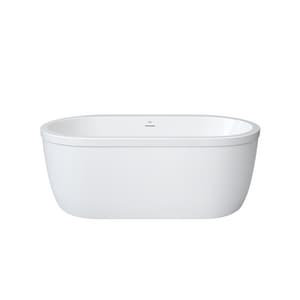 59'' x 22.875'' Freestanding Soaking Acrylic Bathtub