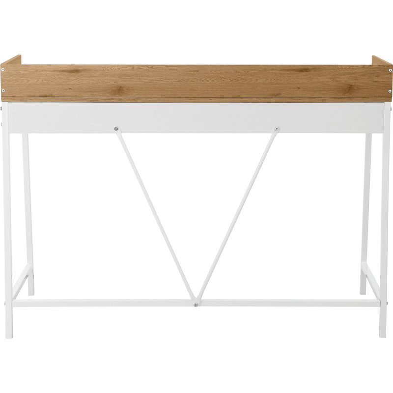 Ahaan Metal Base Writing Desk, Oak