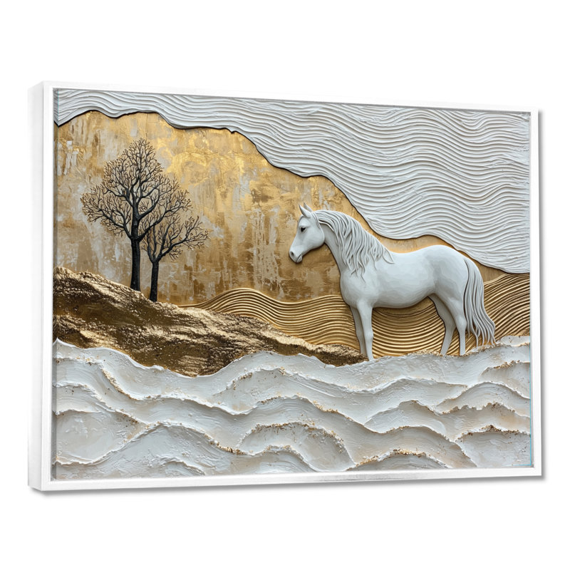 Kleier - Animals Wall Art, H 12 po x l 20 po, Impression sur cadre flottant, Blanc