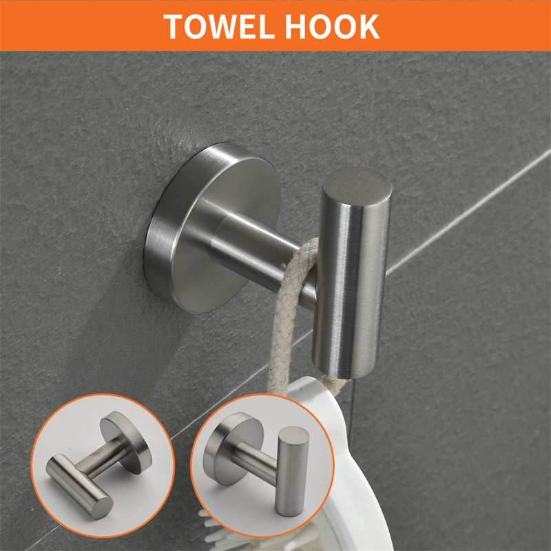 Ensemble de quincaillerie de salle de bain 5 pièces, Nickel brossé