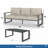 2-Piece 3-Seat Outdoor Sofa Couch Set, 75" All-Weather 3-Seat Aluminum Patio Sofa With Thick Beige Cushions  & 44" Glass Coffee Table-2141195577