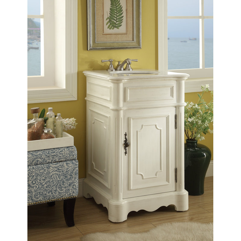 Rimini 21 " W Freestanding Standard Free Standing Single Double With Marble Top