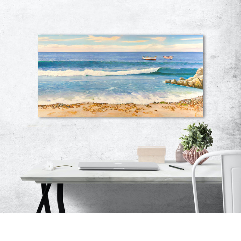 2AD5806 Seascape by Adriano Galasso - Wrapped Canvas Art Prints, 35cm H x 70cm W x 4cm D