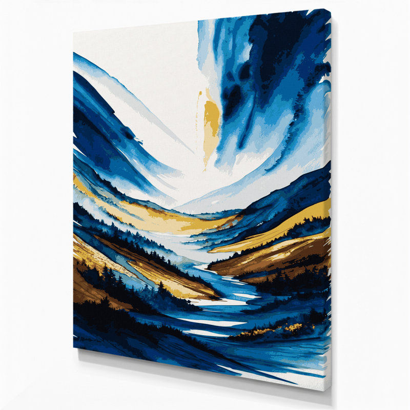 Watercolor Landscape 3 Gray Canvas Wall Art