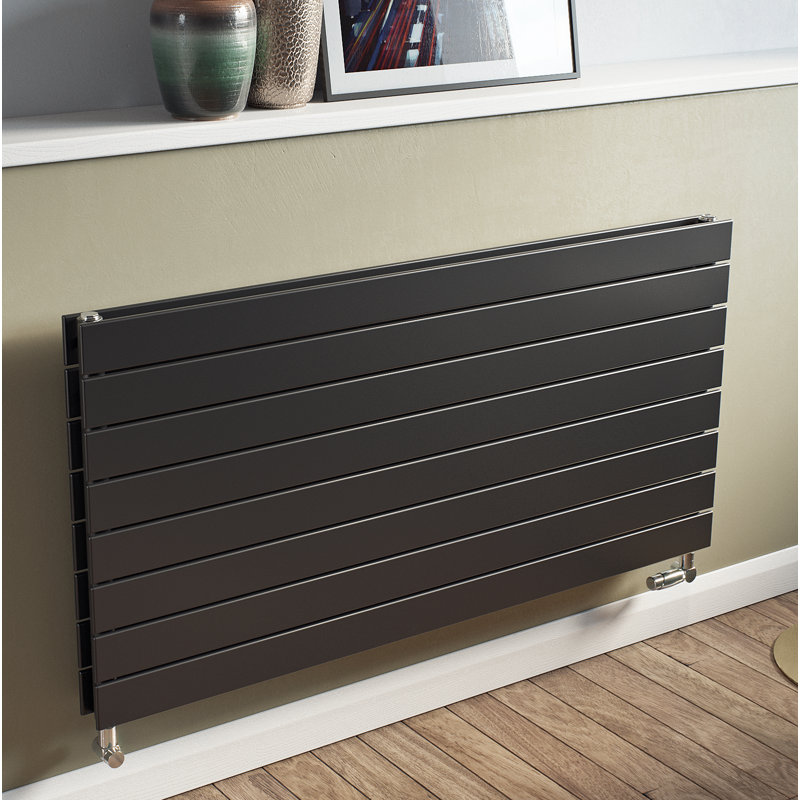 Andrew Horizontal Designer Radiator, Anthracite, 59.5 cm H x 150 cm W x 8.6 cm D