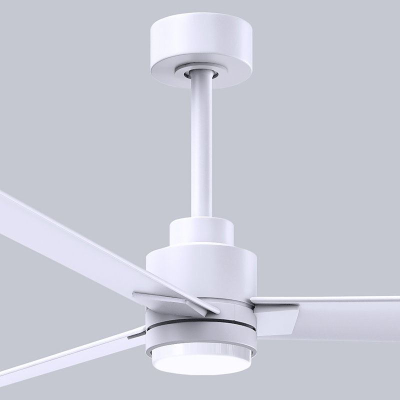 Alessandra - Three Blade Transitional Ceiling Fan -LED, Matte White, 72", Matte White